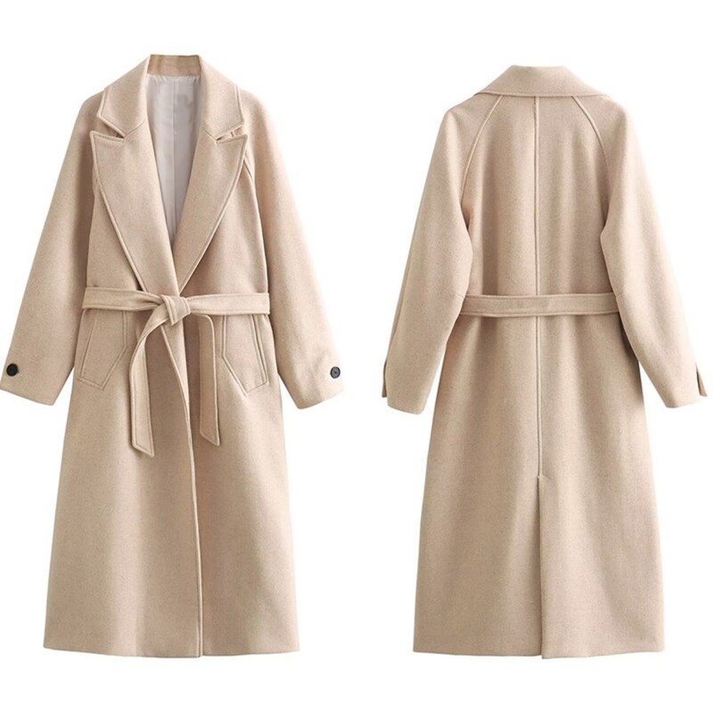 2024. Europa i Sjedinjene Države proljeću novog francuskog temperamenta osobnosti modni neutralni kaput od tvida do struka