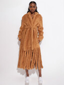 Μινιμαλιστικό παλτό με μακρυμάνικο πέτο με δαντέλα 2024 New Fashion με φούντα casual lambswool παλτό