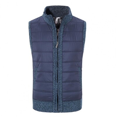 Muški zimski prsluk Deblji samostojeći ovratnik Zaštita za vrat bez rukava Mekani topli plišani kardigan Muški prsluk Zimski prsluk s elastičnim porubom