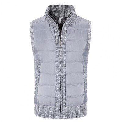 Muški zimski prsluk Deblji samostojeći ovratnik Zaštita za vrat bez rukava Mekani topli plišani kardigan Muški prsluk Zimski prsluk s elastičnim porubom