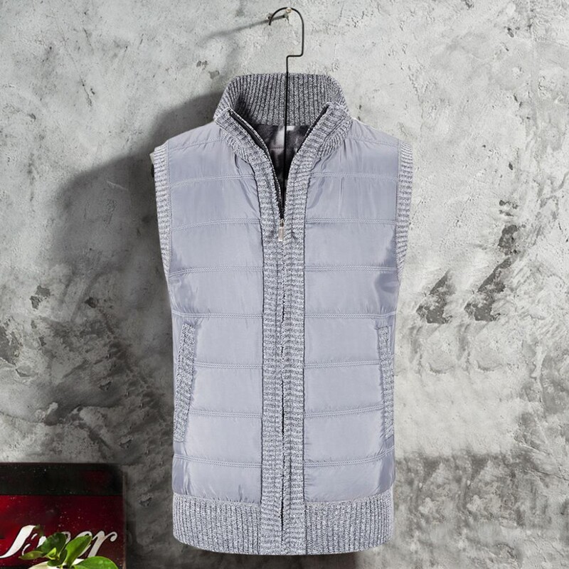 Muški zimski prsluk Deblji samostojeći ovratnik Zaštita za vrat bez rukava Mekani topli plišani kardigan Muški prsluk Zimski prsluk s elastičnim porubom