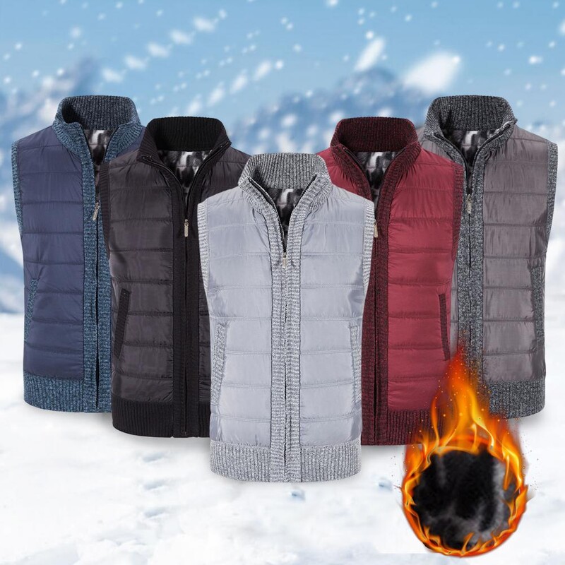 Muški zimski prsluk Deblji samostojeći ovratnik Zaštita za vrat bez rukava Mekani topli plišani kardigan Muški prsluk Zimski prsluk s elastičnim porubom