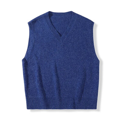 Muški ležerni prsluk Topla i udobna vesta u jesen i zimu Osnovni pulover bez rukava s O-izrezom