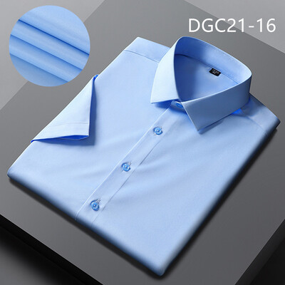 Kvalitetna muška košulja kratkih rukava, rastezljiva, protiv bora, bez glačanja, uski kroj, poslovne, ležerne, višebojne društvene košulje za zabave za muškarce 4XL