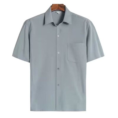 2024. aasta meeste suvemood jahutavad jääsiidist särgid, meeste lühikeste varrukatega hingavad pluusid, meeste uued soliidsed vabaaja sotsiaalsed särgid I72