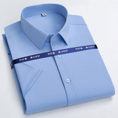 Haljinske košulje kratkih rukava za muškarce Ljetna klasična elastična protiv bora Poslovna bambusova vlakna Uredska radna elegantna ležerna košulja