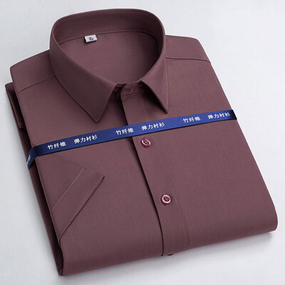 Haljinske košulje kratkih rukava za muškarce Ljetna klasična elastična protiv bora Poslovna bambusova vlakna Uredska radna elegantna ležerna košulja