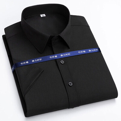 Haljinske košulje kratkih rukava za muškarce Ljetna klasična elastična protiv bora Poslovna bambusova vlakna Uredska radna elegantna ležerna košulja