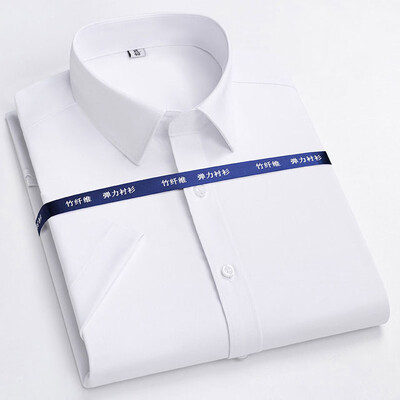 Haljinske košulje kratkih rukava za muškarce Ljetna klasična elastična protiv bora Poslovna bambusova vlakna Uredska radna elegantna ležerna košulja