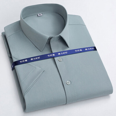 Haljinske košulje kratkih rukava za muškarce Ljetna klasična elastična protiv bora Poslovna bambusova vlakna Uredska radna elegantna ležerna košulja