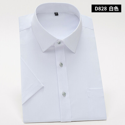 Muška svečana košulja kratkih rukava, rastezljiva za ljeto, mekana, laka za održavanje, društvene košulje bez željeza, muške poslovne, jednobojne, svijetlo plave, ružičaste