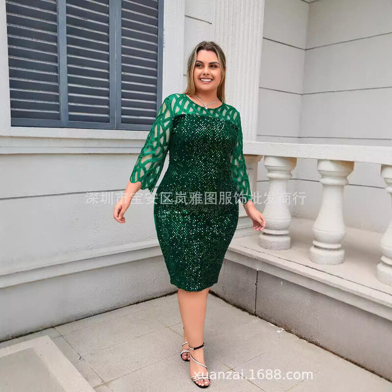 Piiriülene saatmine Euroopa ja Ameerika kevade ja sügise kuum stiil kohandatud disain litritega suur naiste kleit 10 värvi 8 suurust päris pilt