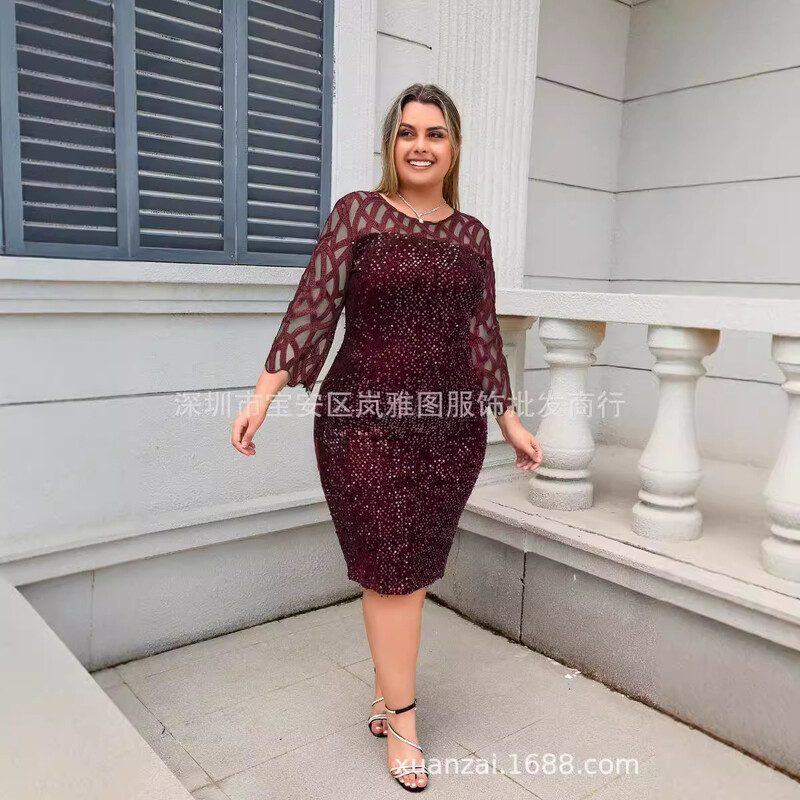 Piiriülene saatmine Euroopa ja Ameerika kevade ja sügise kuum stiil kohandatud disain litritega suur naiste kleit 10 värvi 8 suurust päris pilt