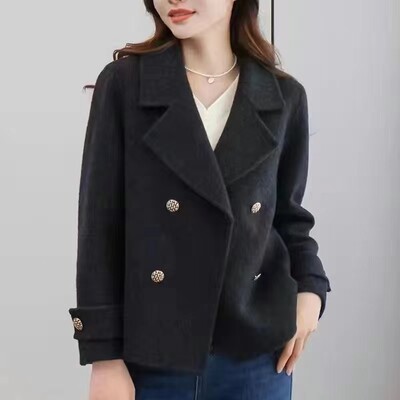 Naiste kvaliteetne villane jope, 2024. aasta kevadsügis, uus kahepoolne villane mantel, moerõivad, ülikond, mantel, naiste topid