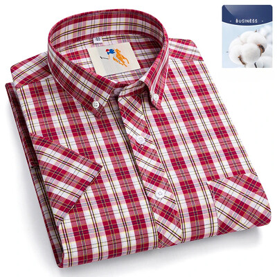 Novo u košulji veće veličine 8xl Modne korejske 100% pamučne košulje kratkih rukava za muškarce uske svečane košulje karirana havajska odjeća