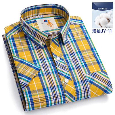 Novo u košulji veće veličine 8xl Modne korejske 100% pamučne košulje kratkih rukava za muškarce uske svečane košulje karirana havajska odjeća