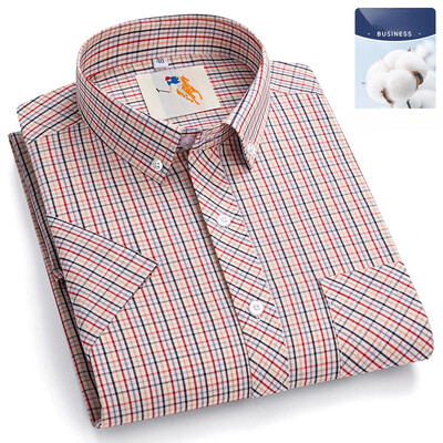 Novo u košulji veće veličine 8xl Modne korejske 100% pamučne košulje kratkih rukava za muškarce uske svečane košulje karirana havajska odjeća