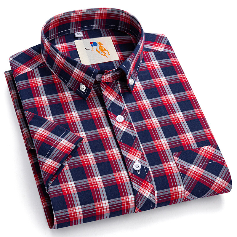 Novo u košulji veće veličine 8xl Modne korejske 100% pamučne košulje kratkih rukava za muškarce uske svečane košulje karirana havajska odjeća