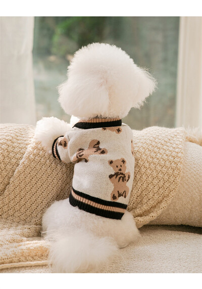 Συμβόλαιο Χρώμα Πουλόβερ για κατοικίδια Γάτα Γεωμετρικά πλεκτά ρούχα για μικρό μεσαίο κουτάβι Γαλλικό μπουλντόγκ Χειμερινές ζεστές φόρμες για κατοικίδια γατάκια