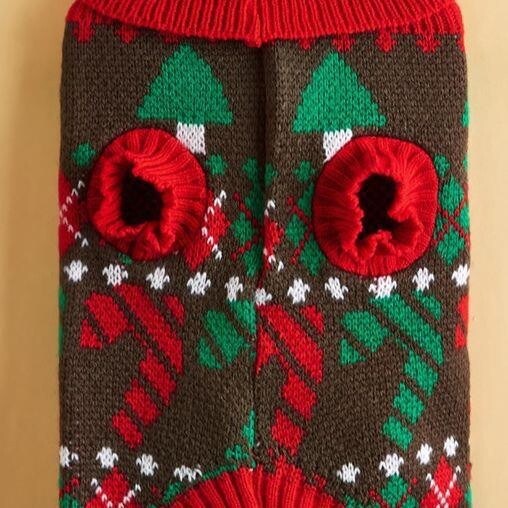 Božićni pulover za kućne ljubimce Pleteni pulover srednjeg visokog ovratnika, topao dijamantni mrežasti uzorak, udobna jesenska i zimska odjeća za kućne ljubimce