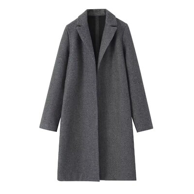 ZVRI nova ženska haljina 2024. Ženska haljina u europskom i američkom stilu nova moda ležeran temperament jednostavan kaput kaput vuneni kaput