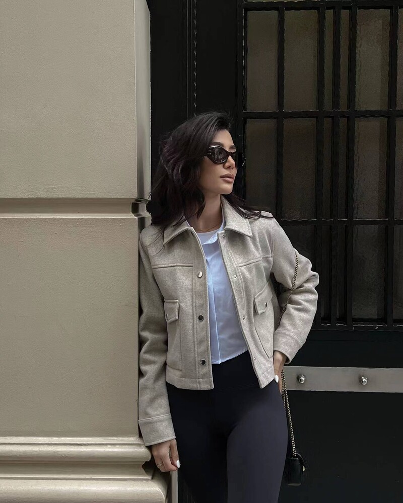 Y2K TRAF 4 boje Ženska jakna 2024 Chic otvoreni ovratnik s džepovima Proljeće Jesen Kaput Ženske elegantne jednobojne jakne Gornja odjeća