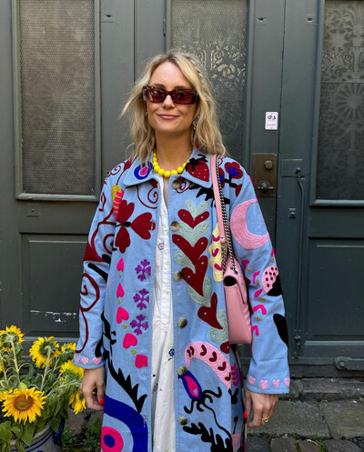 Ženska jakna s boemskim vintage printom, modna modna jakna s O-izrezom, jednoredno kopčanje s punim rukavima, ženski jesenski ženski kaputi 2024., ulična odjeća