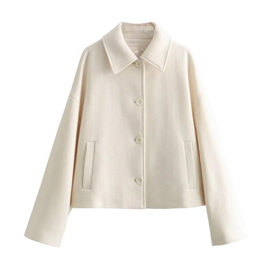 UNIZERA 2024 kevad uus naiste vabaaja mitmekülgne väike aromaatne stiilis klappkraega pikkade varrukatega lühike segatud mantel