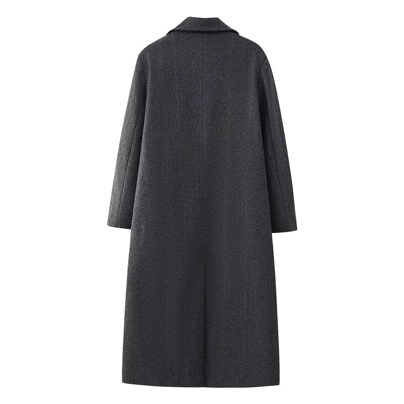 TRAF Oversize pikk mantel Naiste hallid kunstvillased mantlid ja segud Sügistalv Uued mantlid Naiste tänavarõivad pikkade varrukatega mantlid