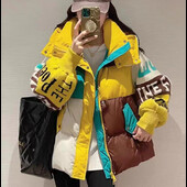 Μπουφάν με κουκούλα με φερμουάρ μακρυμάνικο γράμμα λουλούδι με επένδυση μοντέρνο χαλαρό, πλεκτό, νέα τάση, Φθινόπωρο και Χειμώνας, 2024