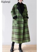 Jesen Zima Duga jakna Trenč kaput Ženski preveliki karirani kaput Ženski janjeći kaputi Modni plišani ženski kaputi s medvjedićima