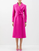 HIGH STREET Najnoviji modni dizajnerski kaput jesen-zima 2024. Ženski uski dugi kaput s mašnom od mješavine vune