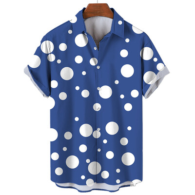 Muške prugaste havajske košulje s 3D printanim modnim gumbima s kratkim rukavima na rever Ulična odjeća Havajske bluze košulje za muškarce Ljeto