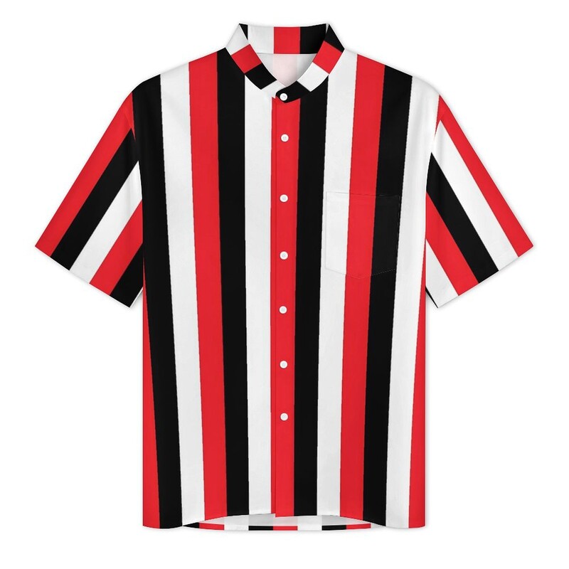Vertikaalne punase musta ja valge triibuline rannasärk Meeste klassikalised vabaaja särgid Suvised lühikeste varrukatega tänavarõivad Suured pluusid