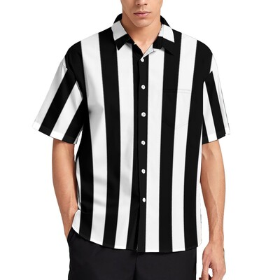 Ležerne košulje s okomitim prugama Košulja za plažu s crvenim i crnim prugama Hawaii Nove bluze Muške prilagođene veće veličine