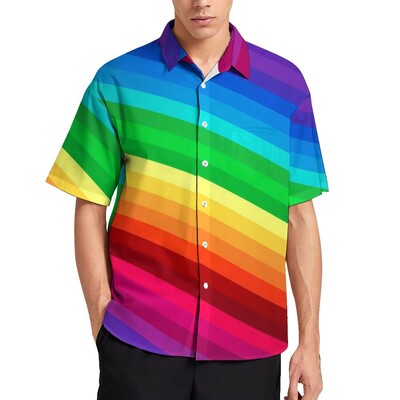 Ležerne košulje s okomitim prugama Košulja za plažu s crvenim i crnim prugama Hawaii Nove bluze Muške prilagođene veće veličine