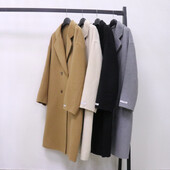 Jesenski vuneni kaputi 2024. Ženski dugi kaputi s otvorenim ovratnikom Ženski vintage vuneni kaput Veste Femme Topovi