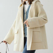 Ženske ležerne majice s dugmadima od flisa i džepovima Jesen, dugih rukava, jednobojni uredski kaput Ženska zimska labava topla jakna