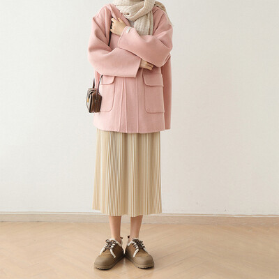 Ženske ležerne majice s dugmadima od flisa i džepovima Jesen, dugih rukava, jednobojni uredski kaput Ženska zimska labava topla jakna