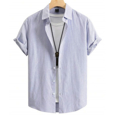 Havajske košulje za muškarce s 3d prugastim printom Visokokvalitetna muška odjeća Široke prevelike košulje i cvijeće Ljeto, ležerne kratke rukave