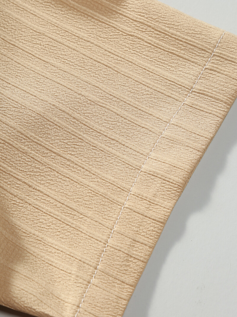 2024 Νέο ανδρικό κοντομάνικο πουκάμισο από βαμβακερό και λινό ανάγλυφο για άντρες Καλοκαιρινό μονόχρωμο πουκάμισο με στριφογυριστό γιακά.