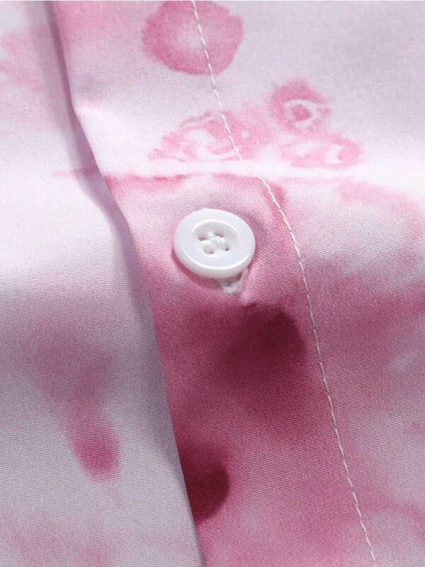 Ροζ Floral Print Beach Νέα Ανδρικά πουκάμισα Καλοκαιρινά Casual κοντομάνικα Χαβάης πουκάμισα για άνδρες Καθημερινά μπλουζάκια Ρούχα πάρτι