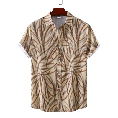 Originalna muška odjeća Muške svečane košulje i bluze Prugasta košulja Muška majica kratkih rukava Korejska popularna odjeća za plažu Tiki Havajski muški