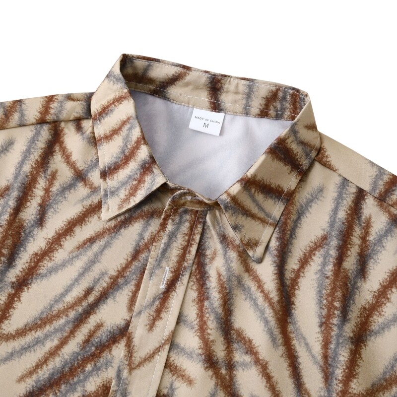 Originalna muška odjeća Muške svečane košulje i bluze Prugasta košulja Muška majica kratkih rukava Korejska popularna odjeća za plažu Tiki Havajski muški