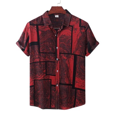 Luksuslik originaal meeste särgid Oversize särk Mees Mood Rand Tiki Riietus Pluusid Sotsiaalsed T-särgid Hawaiian Polo Lühikeste varrukatega