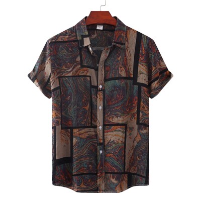 Luksuslik originaal meeste särgid Oversize särk Mees Mood Rand Tiki Riietus Pluusid Sotsiaalsed T-särgid Hawaiian Polo Lühikeste varrukatega