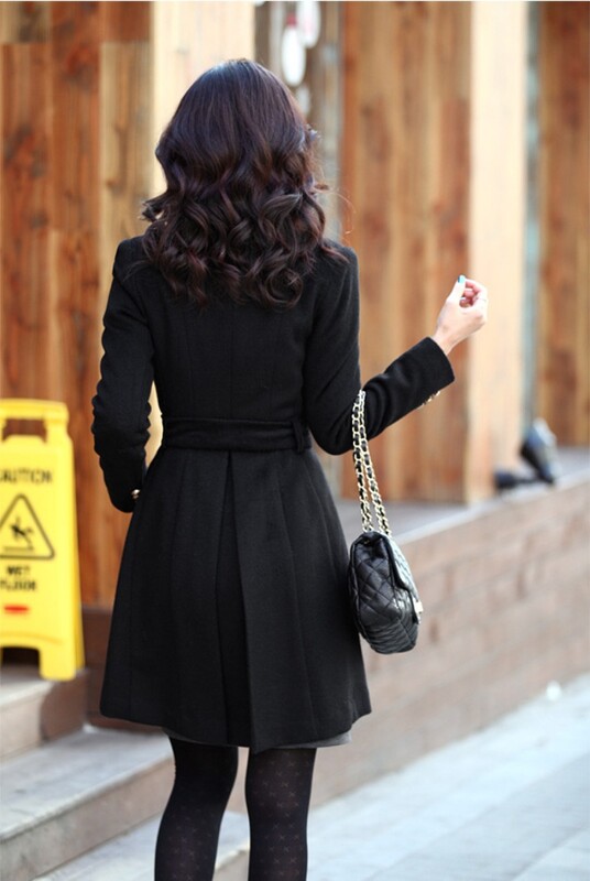 Naiste 2024 uus mood, revääridega villane mantel Naiste sügistalv manteau Femme mantel, puuvillasegu kvaliteetsed pikad õhukesed mantlid