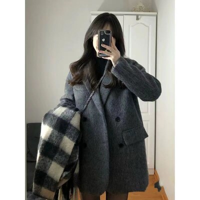 2024, toamnă/iarnă, haină nouă de damă din lână, largi pentru navetiști, jachetă caldă ocazională