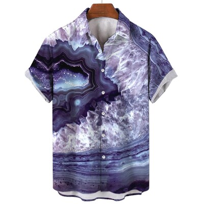 Ljetna košulja za muškarce 3d šarene uljane slike otisnute košuljama kratkih rukava Havajske majice muške odjeće Ležerne prevelike košulje