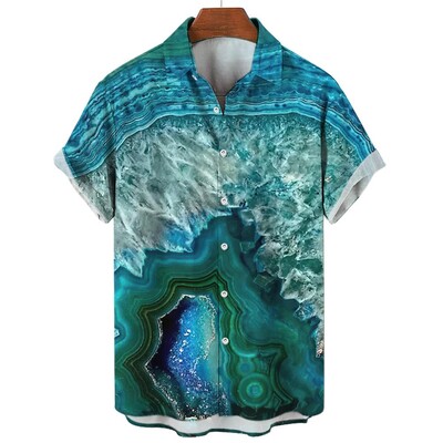 Ljetna košulja za muškarce 3d šarene uljane slike otisnute košuljama kratkih rukava Havajske majice muške odjeće Ležerne prevelike košulje